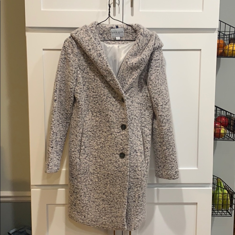 Cole Haan Women’s Wool coat with hood, size 4